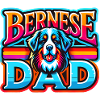Bernese Dad Rainbow Retro, Dog Father 