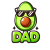 Avocado Dad Cartoon Sunglasses