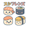 Sushi Friends Kawaii Motif