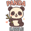 Panda Kawaii with Bamboo