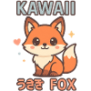 Kawaii Fox Cartoon Shirt Motif