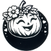 friendly pumpkin with flowers