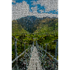 Path through green mountain landscape