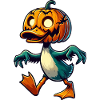 Cute Halloween Duck Zombie Cartoon Pumpkin Creepy