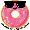 Pink donut with sunglasses