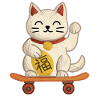 Maneki-neko Cat Skateboard