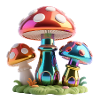 Chrome Mushrooms – Futuristic 3D Spectacle