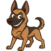 Frecher Malinois Comic Hund
