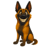 Grinning Malinois Cartoon