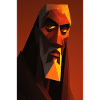 Dark Warrior Stylized Portrait