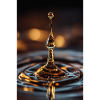 Golden Water Drop Splash
