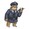 Sloth Policeman Microphone Police