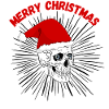 Christmas Skull with Gothic Red Hat