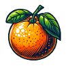 Retro Orange mit hellen Blättern
