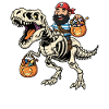 Pirate Riding Skeleton T-Rex Halloween Dinosaur