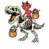 Demon Riding Skeleton T-Rex Halloween Dinosaur