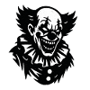 Black and White Clown Grimaces