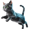 Kätzchen - Cooles Low-Poly-Logo
