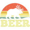 Bear Silhouette Beer Sunset Retro