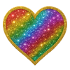 Regenbogenherz mit Goldrand