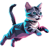 Kätzchen - Cooles Low-Poly-Logo