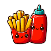 Meilleurs amis frites et ketchup