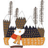 Winterwald mit Eisbär