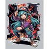 Teal Hair Anime Street Style Girl