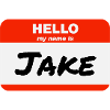 Bonjour, je m’appelle Jake Étiquette Nom Tag