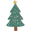 Waldgrüner Weihnachtsbaum mit Punkten