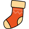 Chaussette orange adaptée à Noël