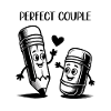 Happy Pencil And Eraser Cartoon Design