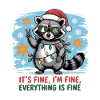 Christmas mystical raccoon with string lights