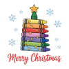 Christmas tree of crayons with stars