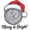 Disco Christmas Santa with Merry & Bright