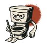 Angry toilet takes notes