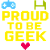 Stolzer Retro-Pixel-Geek