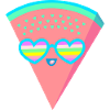 Coole Melone Herzsonnenbrille 80er 90er Retro