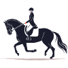 Silhouette de cavalier au galop