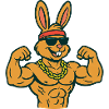 Muscle bunny with sunglasses