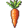 Pixel Carrot Retro Pixel Art
