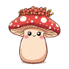 Kawaii Pilz mit Blumenkrone – Süßes Design