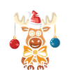 Christmas moose with hat and bow