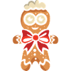 Gingerbread man with red ribbon