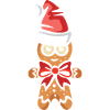 Gingerbread man with Christmas hat