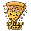 Kawaii Pizza Slice Cartoon