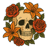 Floral skull with roses