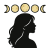 Silhouette with moon phases
