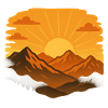 Sunset over the mountains