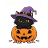 Halloween Kitten and Jack-O-Lantern